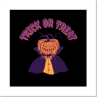 Trick or Treat? (Black Background) Posters and Art